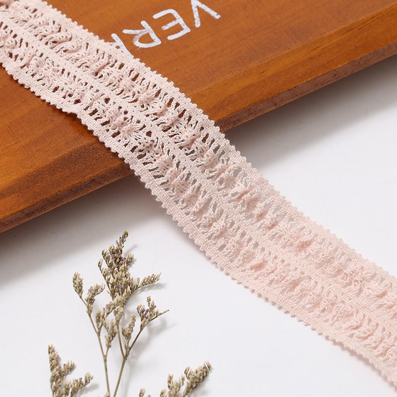 Off-White Elastic Cotton Lace Handmade Fabric Trim for Socks, Skirts, and Curtains - Zuleidezhu.