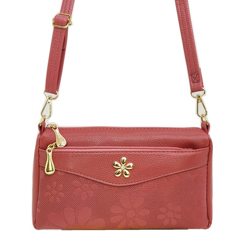 Summer new middle-aged and elderly mothers trend fashion embossed large capacity shoulder oblique span bag women