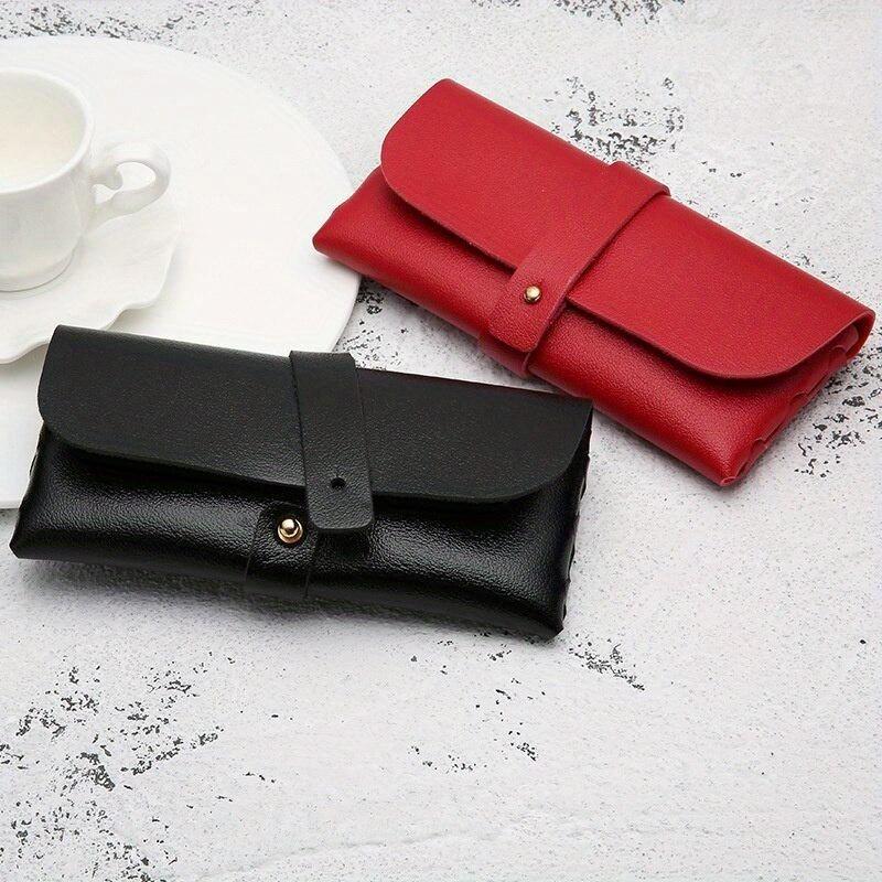 

Sunglasses Eyeglass Box Holder Eyewear Accessories Fashion Women Portable PU Leather Glasses Case білий