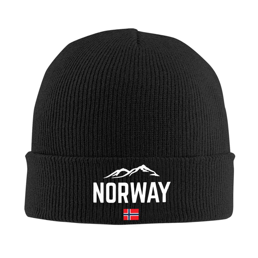 Coat of arms of Norway Skullies Beanies Caps Unisex Winter Warm Knit Hat Street Adult Norwegian Flag Bonnet Hats Outdoor Ski Cap