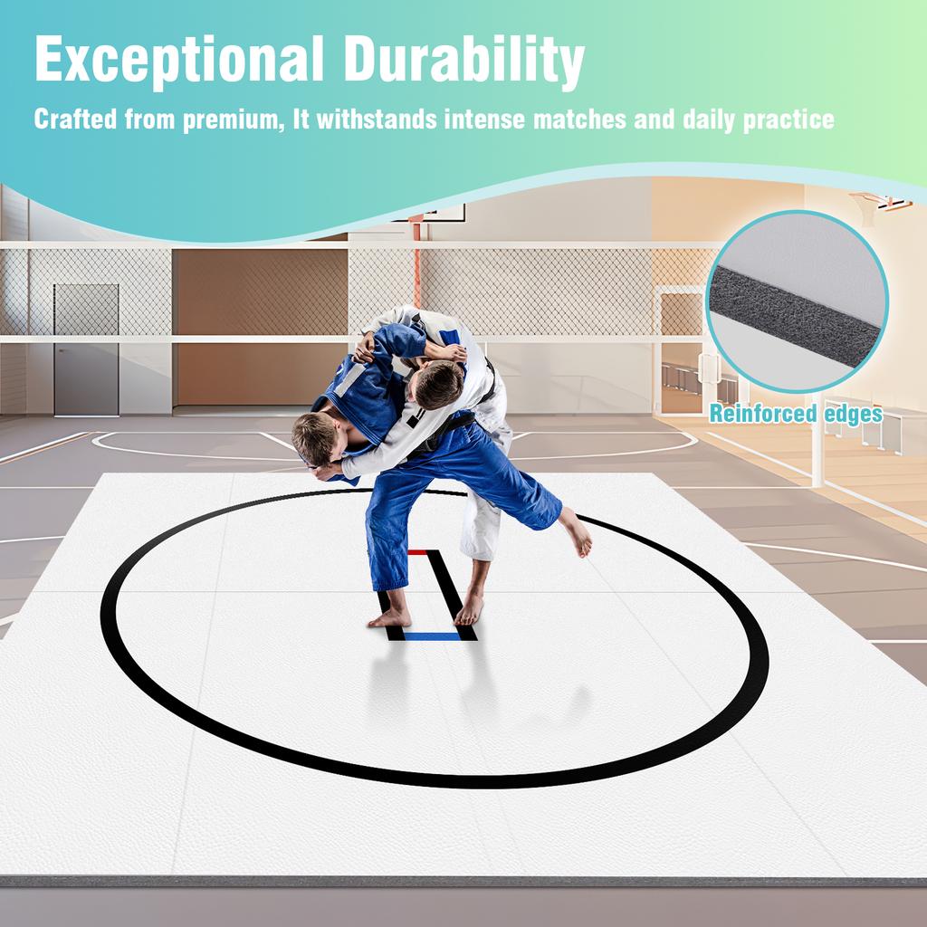 Large Yoga Mat  Exercise Mat with NonSlip Surface Ideal Wrestling Mat Wear Resist Jiu Jitsu Wrestle Mats for Grappling Martial A
