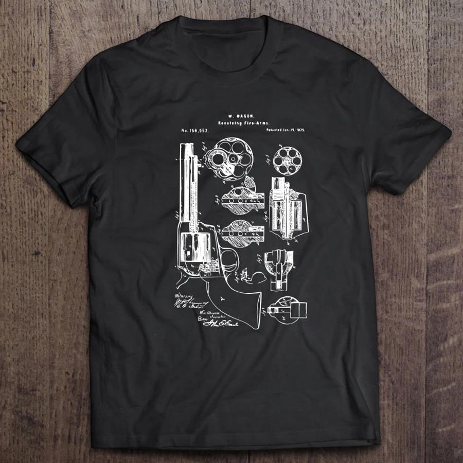 45 Peacemaker Revolver Patent 1875 TShirt 100 Cotton ONeck Summer Short Sleeve Casual Unisexs Tshirt Size S3XL