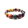 Natürliches Tigerauge Tonnenförmiges Perlenarmband Dreifarbiges Tigerauge Tonnenförmiges Perlenarmband Natürlich