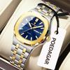 POEDAGAR Square Woman Watch Date Week Waterproof Luminous Ladies Watch Stainless Steel Quartz Fashion Watches Gift