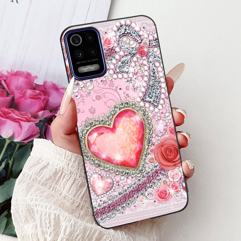 For LG K52 K62 2020 Case LM-K520 LM-K525 Stylish Love Heart Painted Cover Soft TPU Phone Case For LG K62 K 52 LGK52 LGK62 Fundas