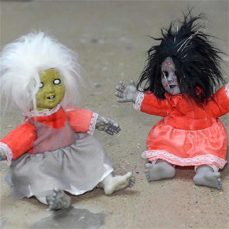 Sound Activated Scary Ghosty Doll with Glowing Face Effect and Horror Noises for Porch Decoration