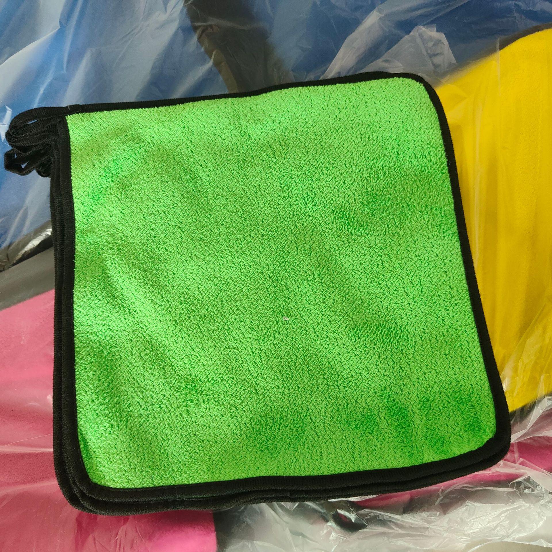 

Double-Sided Car Cleaning Towel - Absorbent Coral Fleece, Thickened for Drying Economy 23x23 сірий колір/зелений