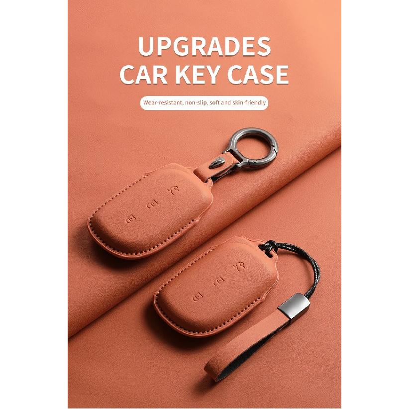 Car Key Case Cover For Lynk & Co Z20 900 Z10 Leather Car Remote Key Case Cover Car Keychain Protector Shell Garnish Accessories
