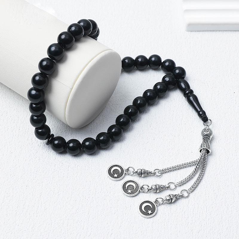 Unisex 33-Bead 10mm Tasbih: Middle Eastern Muslim Prayer Beads