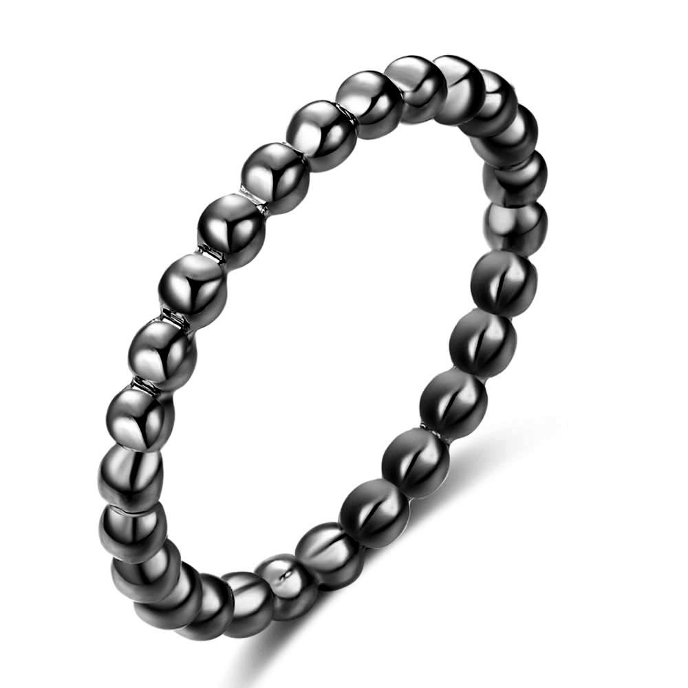 Stainless Steel Beaded Stackable Ring 18K Golden Silvery Plated Band Ring Minimalist Fashion Jewelry For Women Daily Wear