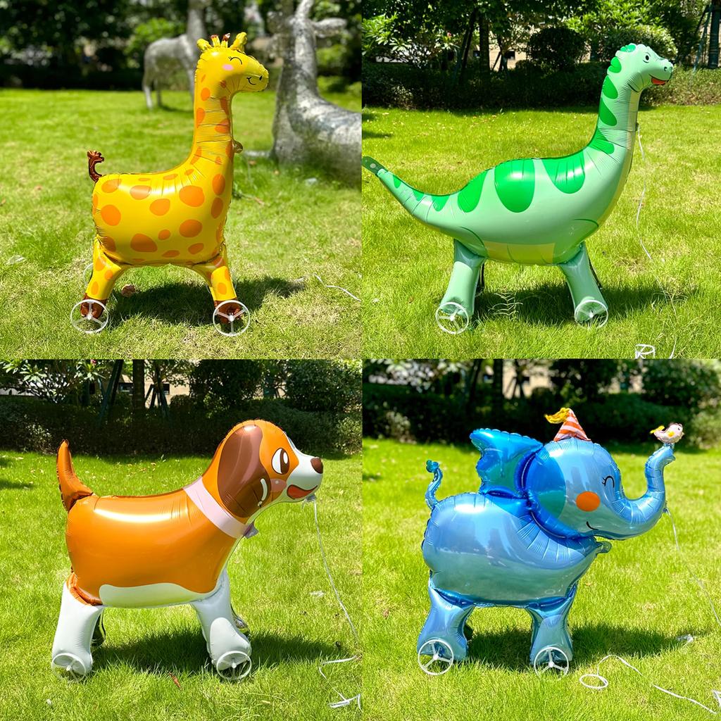 Uroczy balon 4D w kształcie zwierzątka z kółkami, montaż balonów w kształcie zwierząt, imprezy ze zwierzętami, urodziny, baby shower, dekoracje zabawek