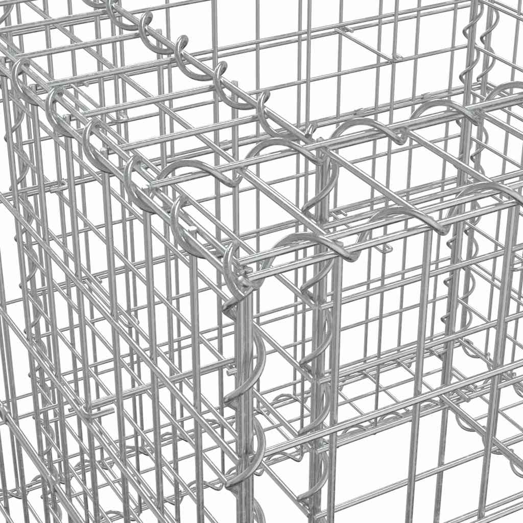 Gabion Basket Silver 70x70x65 Cm Galvanized Iron
