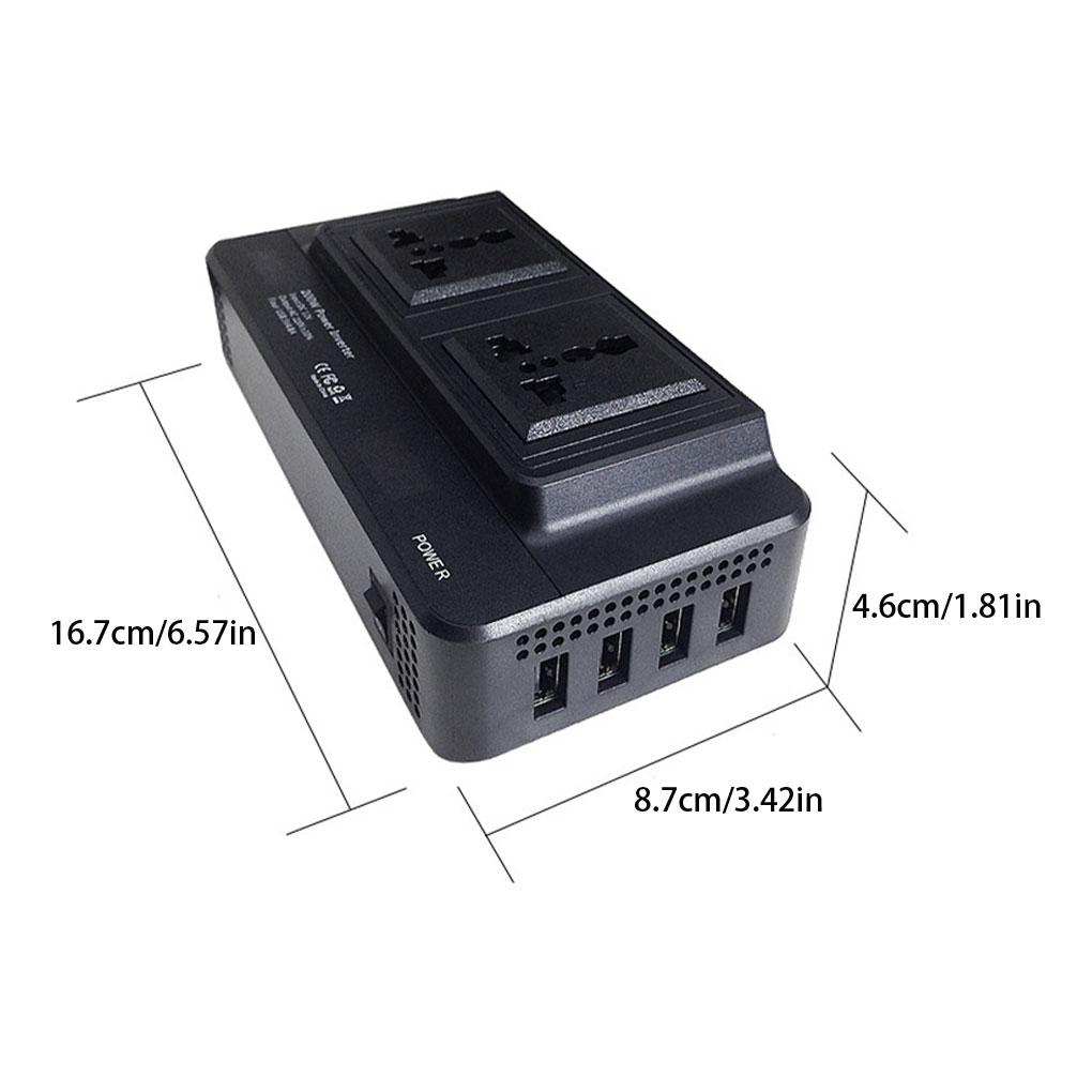 Car Power Inverter With Sturdy Plastic Shell Fast Heat Dissipation User-friendly Power Converter
