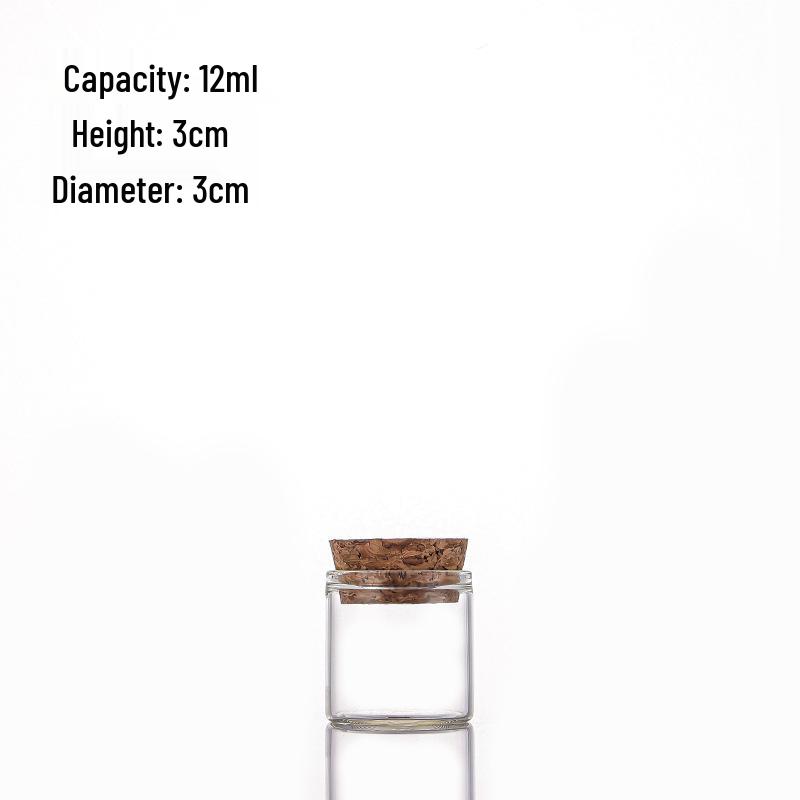 In Stock: 30 Straight-Opening Cork Stopper Glass Bottles - Rose Flower, Candy, and Agarwood Test Tube Packaging