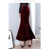 Women S High Waist Midi Fishtail Skirt Plus Size Velvet Long Skirt
