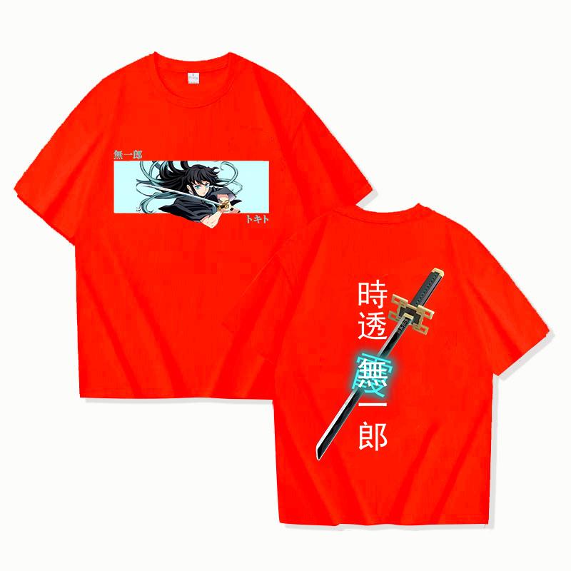 New Anime Tokitou Muichirou Print T Shirt Women Men Short Sleeve Tops Tees Summer Fashion Loose Casual T-shirt