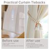 2 pcs Magnetic Wooden Bead Curtain Tiebacks Minimalist Rainbow Tassel for Bedroom Living Room Patio