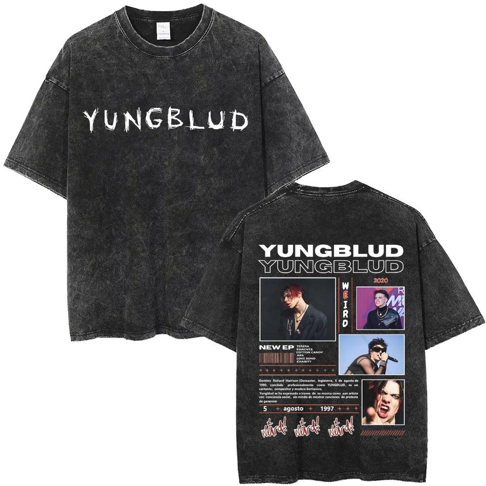 Gewaschenes Vintage Yungblud Lowlife Logo T-Shirt Herren Damen Mode Rock Retro Kurzarm T-Shirt Herren Freizeit Baumwoll T-Shirts