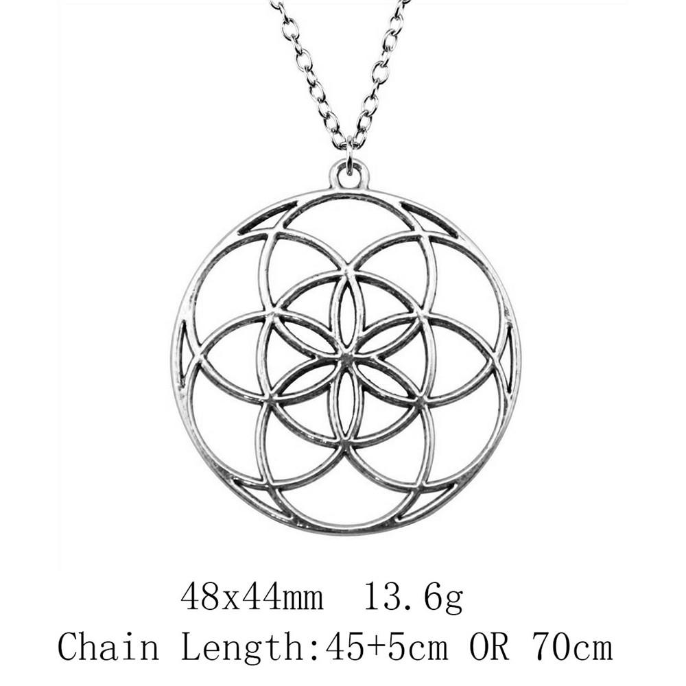 Back To School Christmas Necklace Flower Of Life 45cm Or 70cm Long Chain Necklace Home Garden Necklaces With Pendant