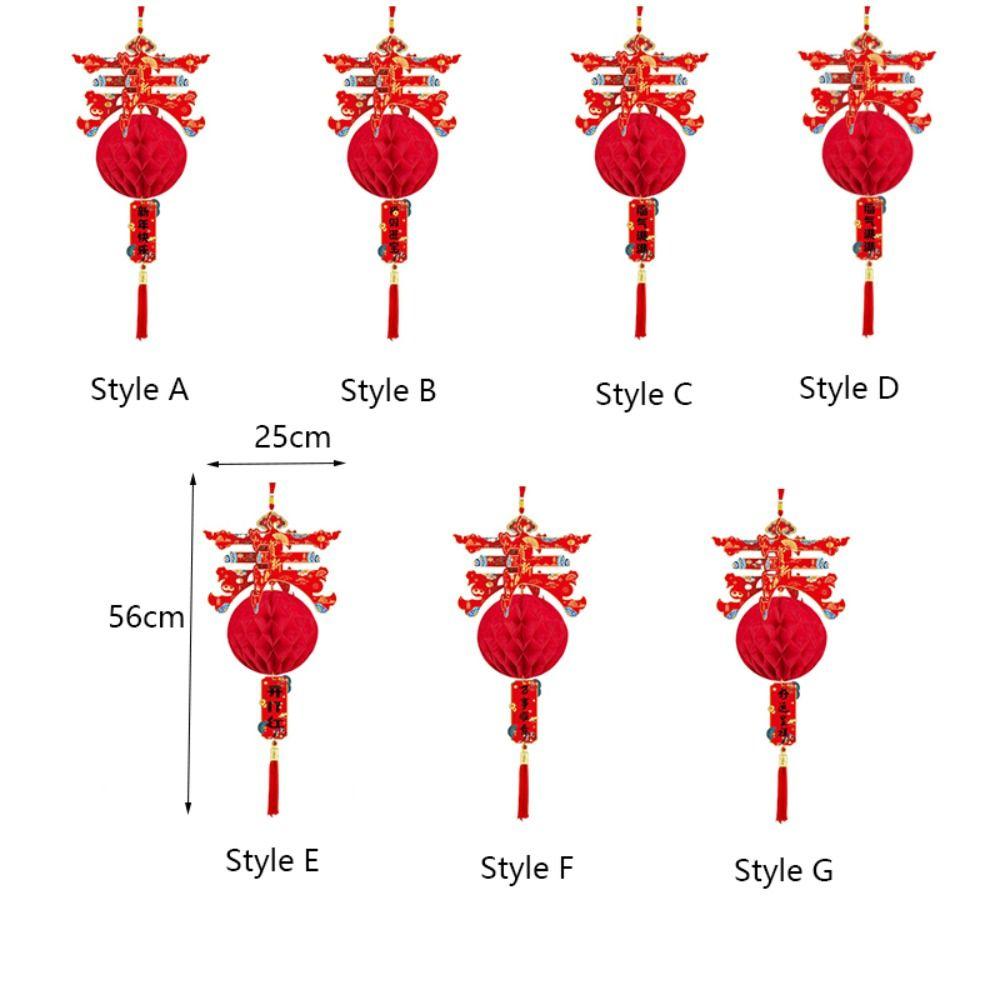 3pcs Long Tassel Spring Festival Lantern Honeycomb New Year Door Hanging Ornaments  Company