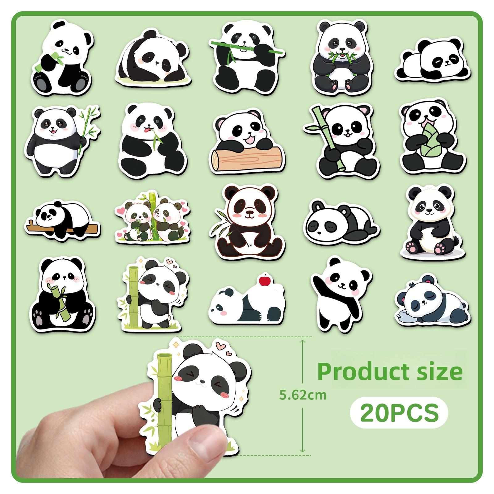 20 Штук Милые Креативные Водонепроницаемые Магнитные Наклейки с Пандами 5.5-8.5CM