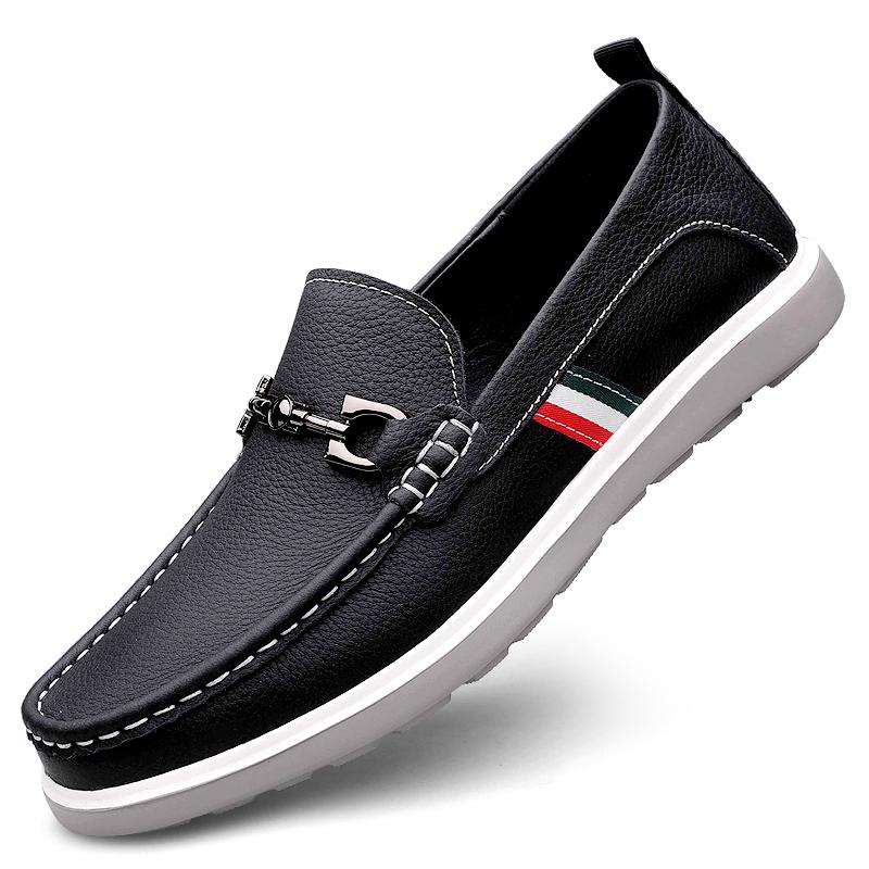 Fashion Genuine Leather Mens Loafers Luxury Brand Formal Casual Slip On Shoes Comfortable Lightweight Male Boat Shoes Driving Moccasins
