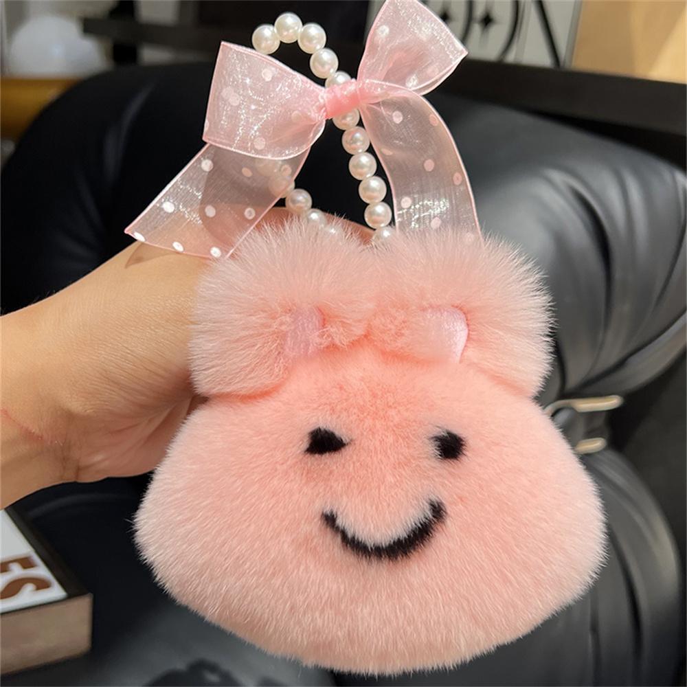Cute Plush Rabbit Fur Bunny Keychain For Women Bag Car Key Chain Pendant Decoration Jewelry Bags Car Hangings Accessories Gifts