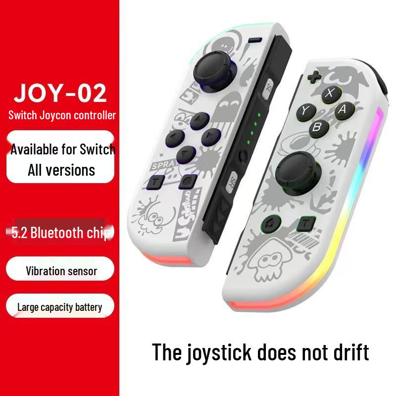 Colorful RGB Switch Joy-Con Left & Right Controllers with Wake-Up, Bluetooth 5.2, Vibration, and Motion Control.