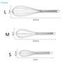 Stainless Steel Whisk Set (S/M/L), Balloon Wire Whisk for Mixing, Whisking Eggs & Baking