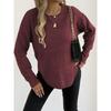 Women's Autumn Winter Pullover Top Women's Floral Velvet Knitted Sweater Casual Base Shirt Round Neck Sweater