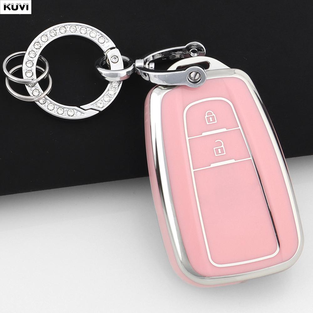 2 Buttons Tpu Auto Smart Key Fob Cover Case Keyless Housing Fit For Toyota Corolla Prius Camry Chr C-Hr Rav4 Altis Land Cruiser Prado