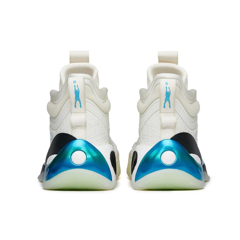 Anta KT7 Cushioning Anti-Slip And Wear-Resistant High-Top Basketball Shoes White Blue Sneakers 112221101-2