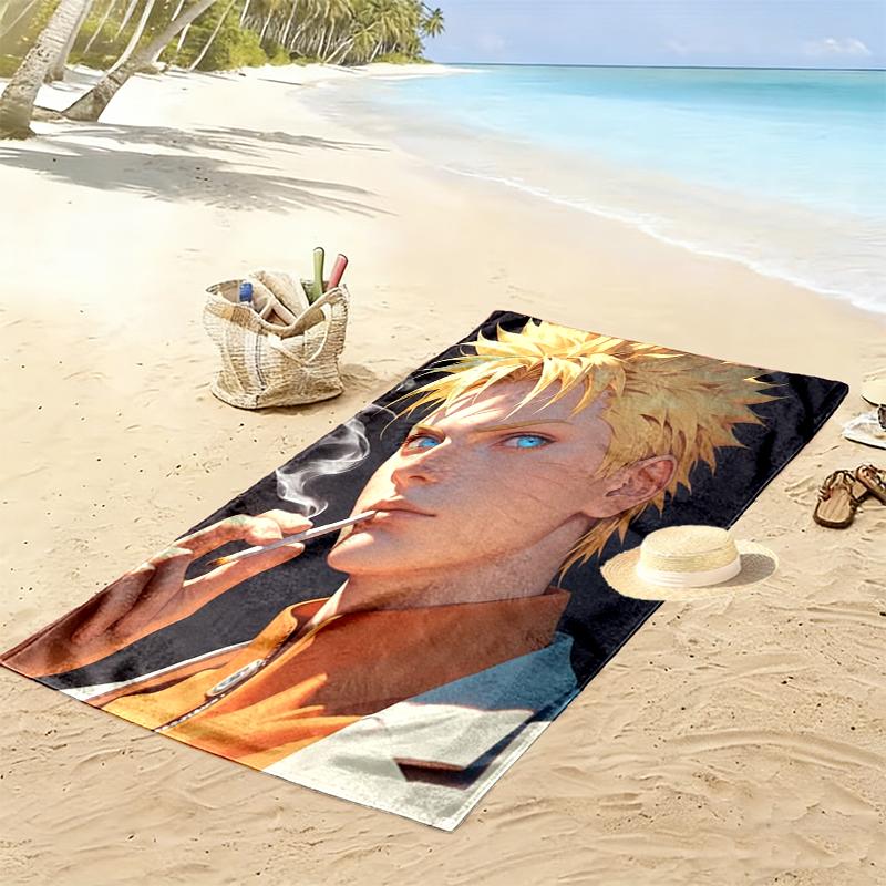 1pc Naruto Beach Towel, A Vibrant Beach Towel Suitable for Outdoor Activities, Camping, Hiking