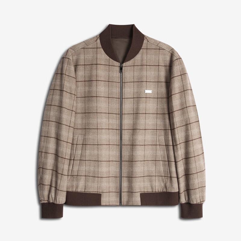 K-Boxing Men's Fall Wool Blend Baseball Collar Jacket