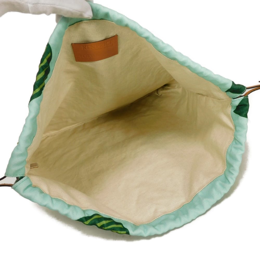 Used Easter Island Drawstring Pouch (C822057X05) with 7922 Logo Multicolor Calfskin Drawstring Pouch (12695) by Ken