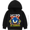 Sudadera con capucha para niños de 4 a 14 años Estampado HD de Sonic Sudadera fina para niños Sudadera con capucha de manga larga para otoño Ropa casual sencilla para niñas Poliéster