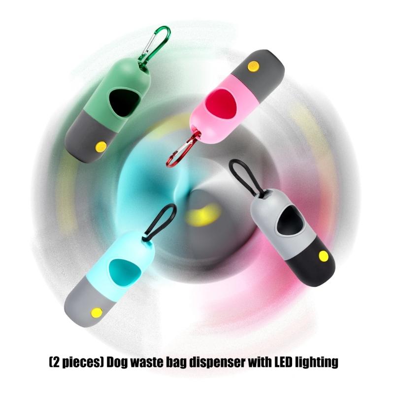 LED Illuminated Dog Poop Bag Dispenser for Safe Nighttimes Dog Walks Ensuring Pet Safety and Easy Bag