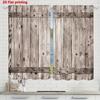 2pcs- Classic Barn Door Pattern Printed Curtains, Window Decorations, Home Decorations, Room Decorations