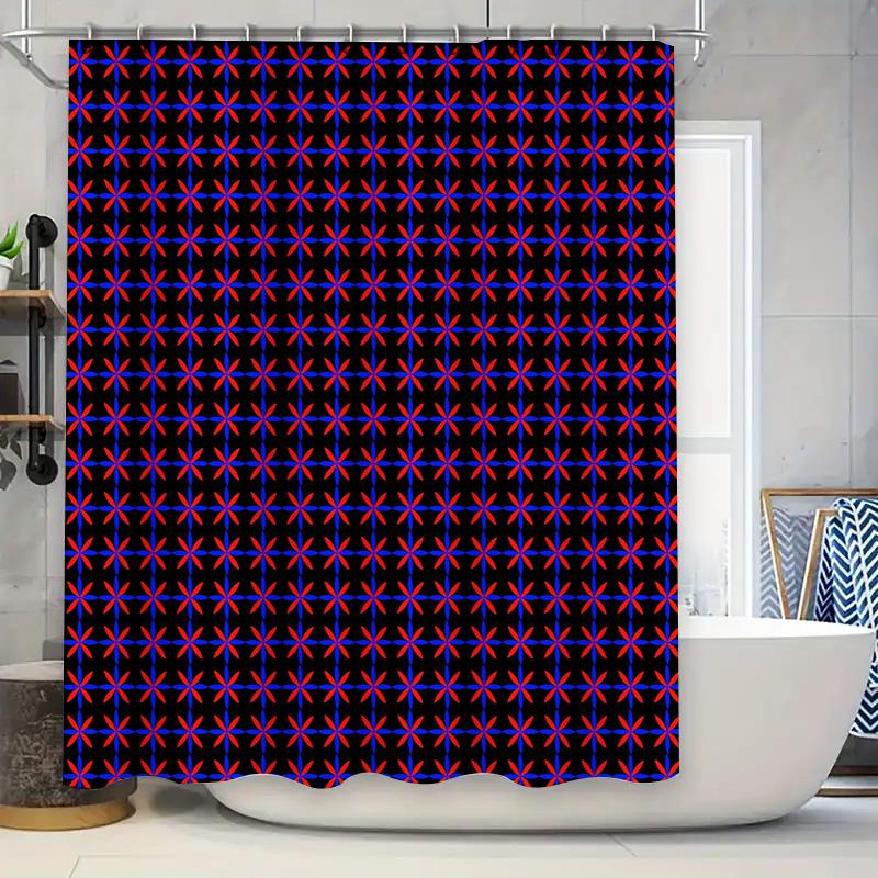 

Modern Bath Shower Curtain Plaid Design With Vivid Colors For Bathroom Decor Polyester Material Water-Resistant Home Linen W60H190(CM)-1 Pcs