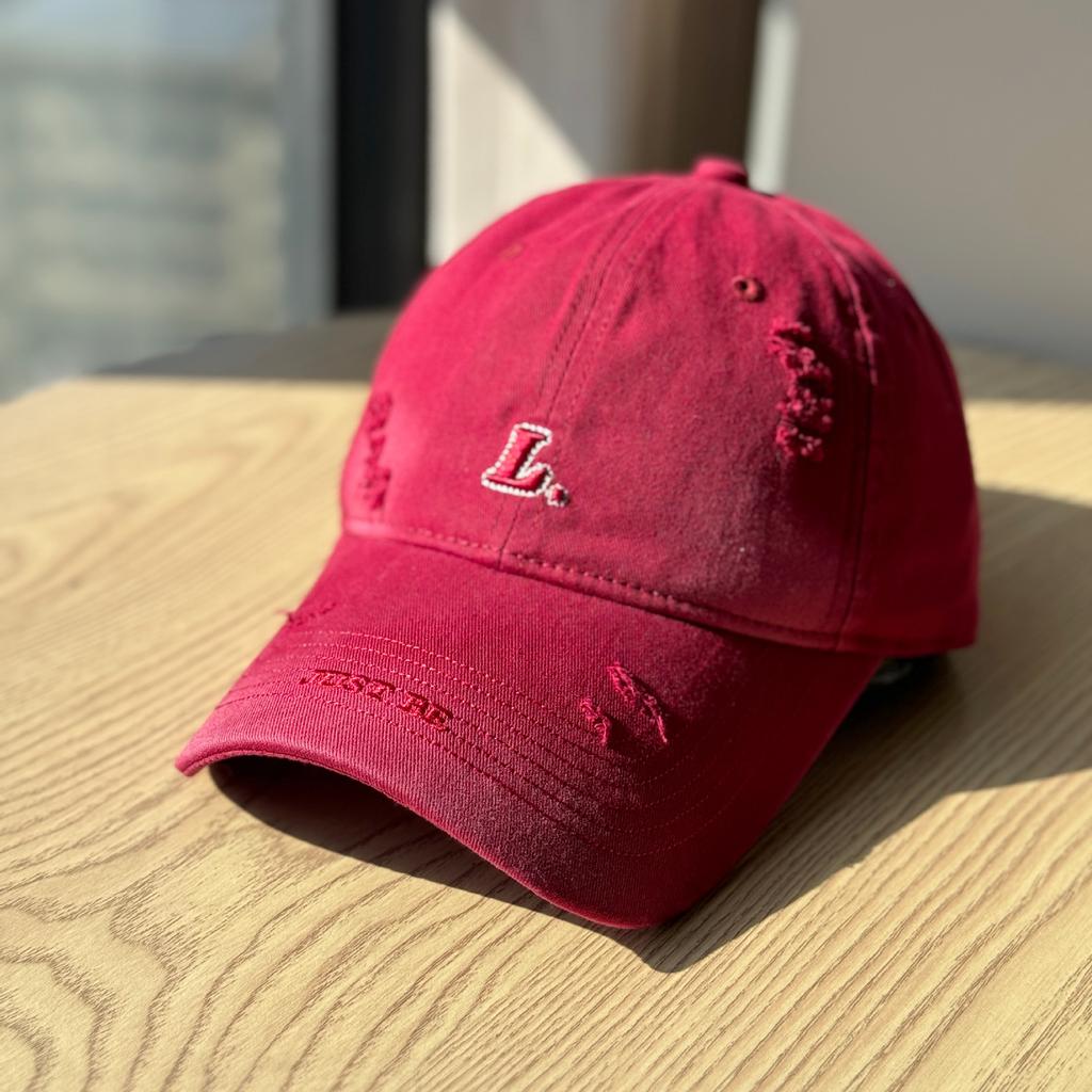 High-quality ripped embroidered baseball cap for women, simple and versatile, blue, for spring and summer L Large head circumference baseball cap