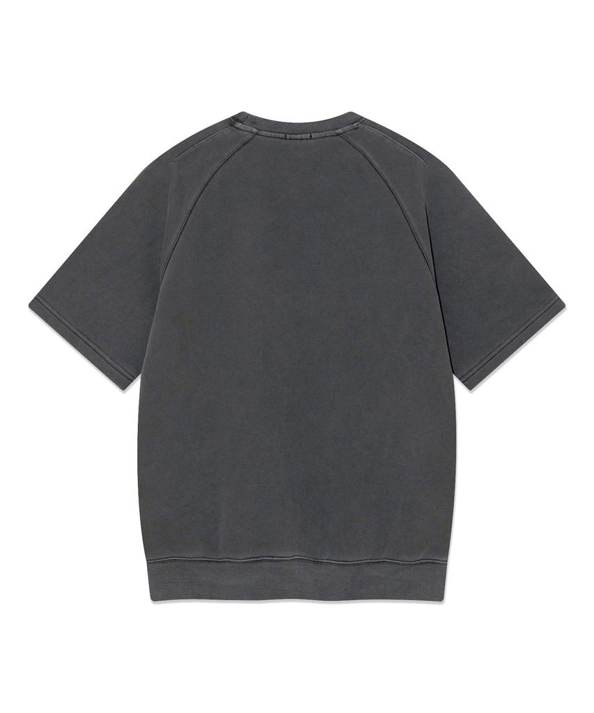LEE Big Twitch Logo Dyed Short Sleeve Sweatshirt Charcoal