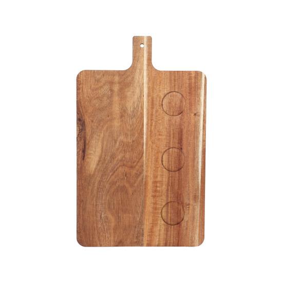 3 sztuki deski do krojenia z drewna z uchwytem, deska do serwowania z uchwytem na 3 miseczki,