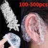100/300/500 Pièces Cache-oreilles Jetables de Coiffure Salon Transparent Protection d'Oreilles Capuchon de Protection pour Teinture Capuchon de Protection Outil de Coiffure