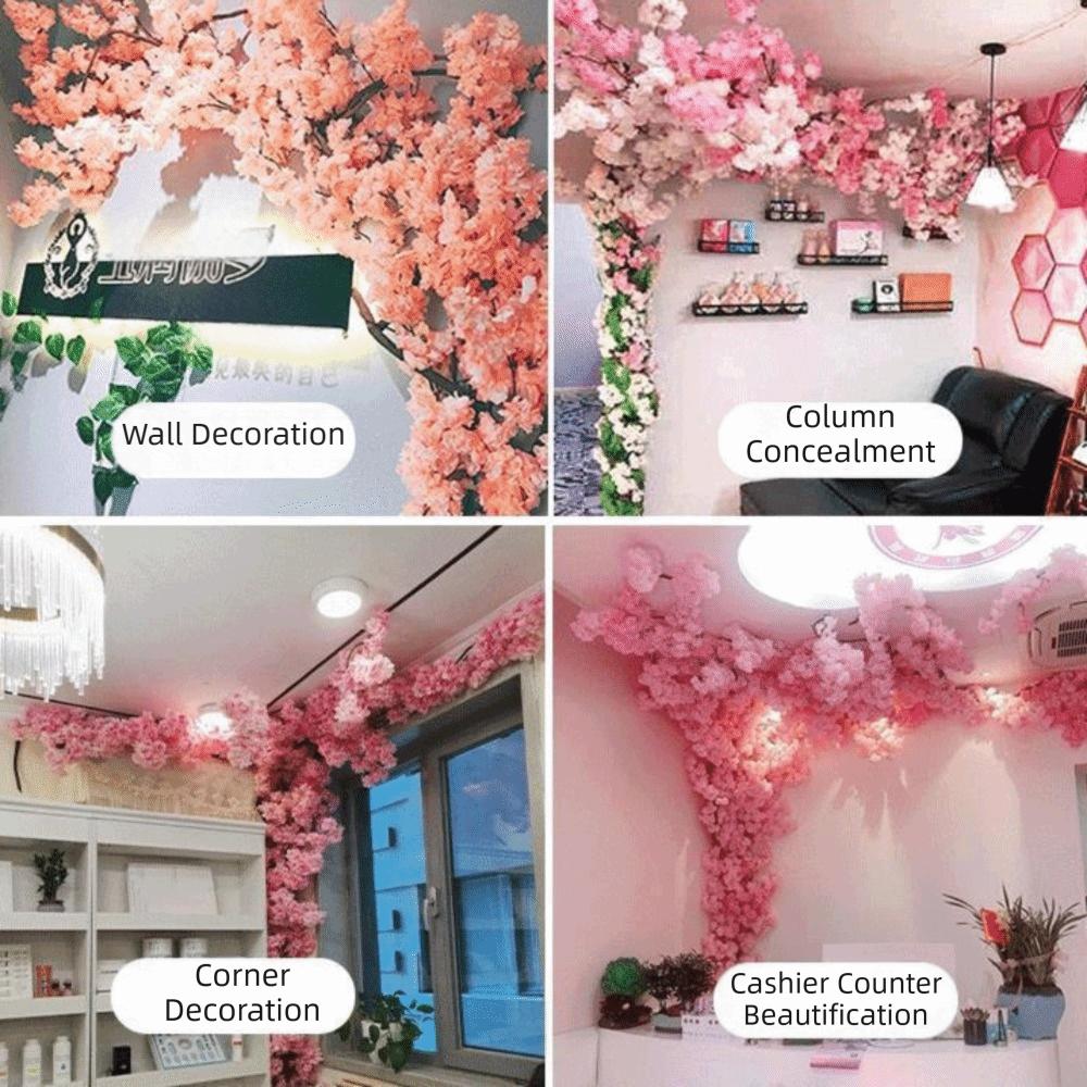 Simulation Branch Artificial Cherry Blossom Multiple Color Encrypted Cherry Artificial Flowers Spring Cherry Vase Ornaments