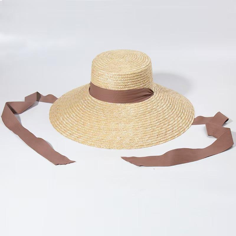 Damen Sommerhut mit breiter Krempe und Kinnband, UV-Schutz, Strandhut, Windband, UPF, Derby-Hut, Reisehut