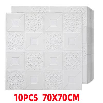 10pcs 3D Foam Roof Stickers Self-adhesive Ceiling Decorative Panels Waterproof Wallpaper Living Room Bedroom Home Decoration
