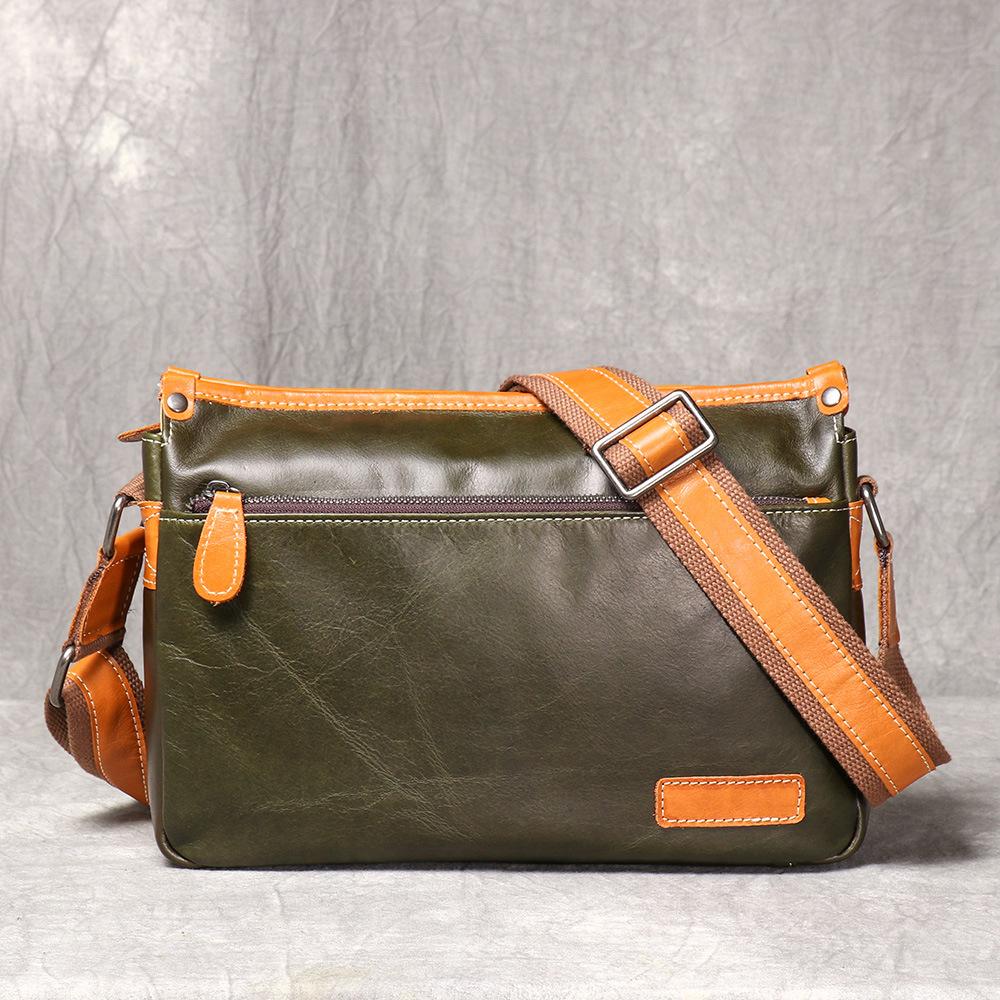 Handmade First-Layer Cowhide Women'S Shoulder Bag Casual Versatile Men'S Messenger Bag Horizontal Leather Messenger Bag
