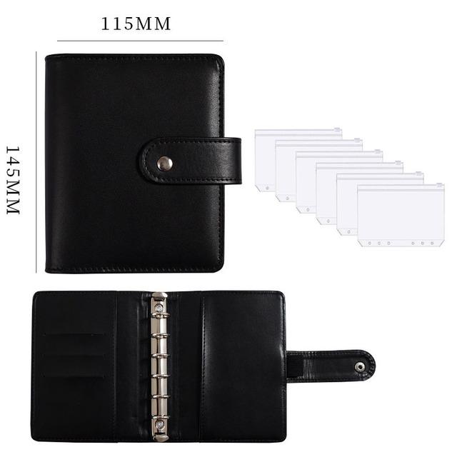 A7 Crocodile Pattern Leather Budget Binder Notebook Cash Envelopes System Set Binder Pockets Money Budget Saving Bill Organizer