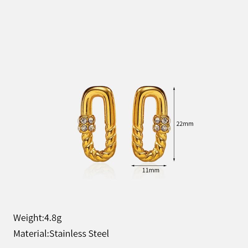 Ins Style Stainless Steel Earrings 18K Gold Plated Titanium Trendy Jewelry Men Women