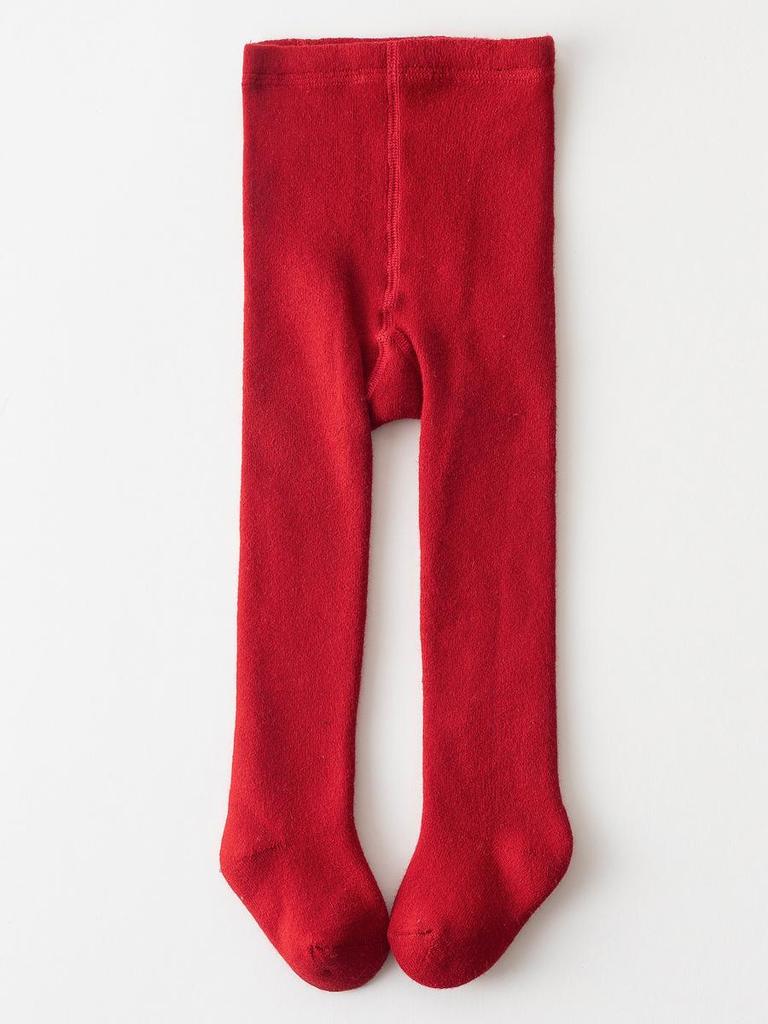 Cozy Winter Red Baby Tights for First Birthday - Warm Footed Pants for Toddlers